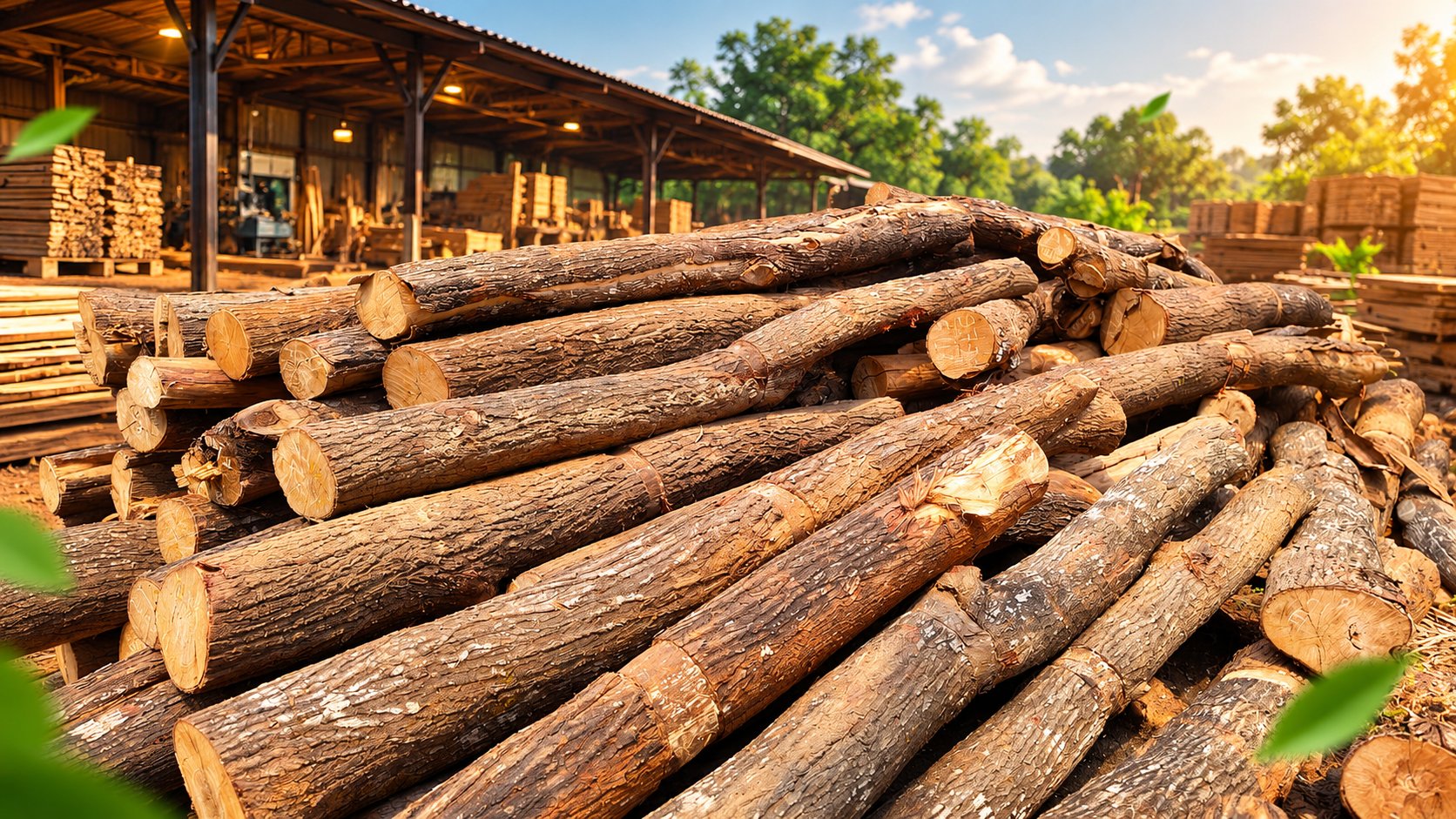 Timber stock at the Woodcooper manufacturing unit
